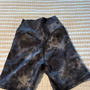 Women's Black Tie-Dye Bike Shorts